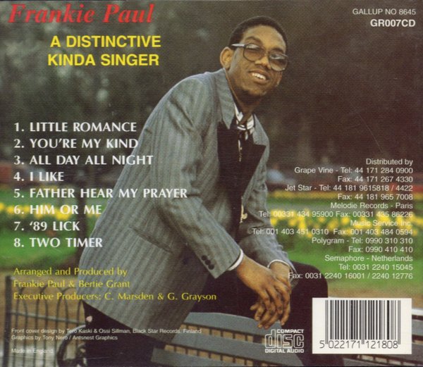 Frankie Paul: A Distinctive Kinda Singer -  GR007CD