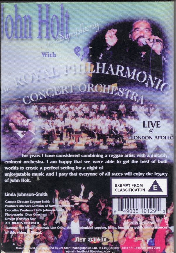 John Holt in symphony with the Royal Philharmonic Orchestra & Freddie McGregor - JSDVD1012